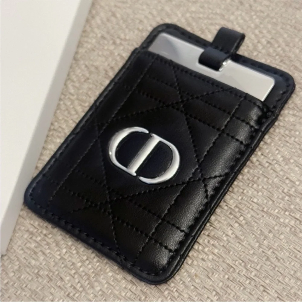 Dior Black Quilted Mirror/Phone Sticker Card Case